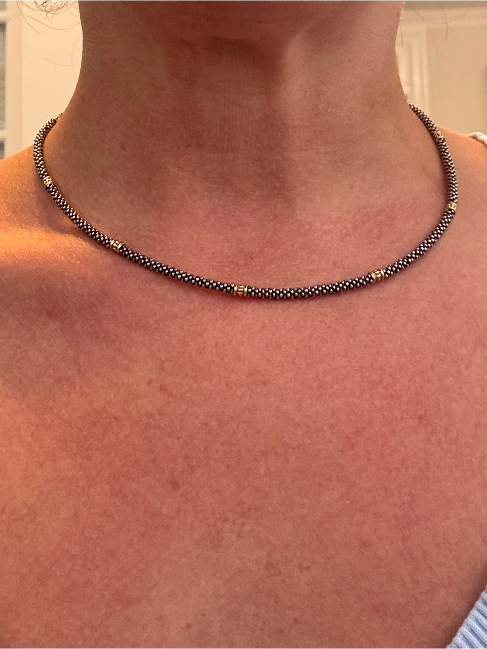 LAGOS Silver Bead Necklace with Lobster Clasp - Picture 2 of 4